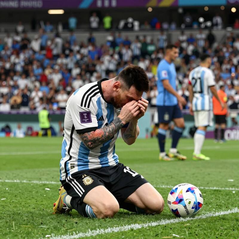 Messi khóc giữa hỗn loạn: Argentina thua trận, thua cả hình ảnh - 9491